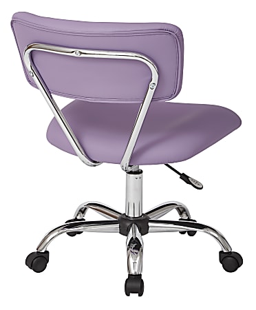 Purple leather sales office chair