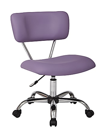 Office Star™ Avenue Six Vista Bonded Leather Task Chair, Purple/Silver