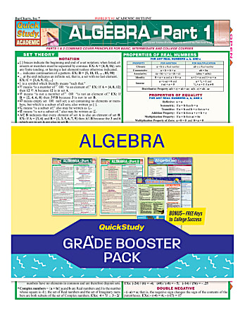 QuickStudy Grade Booster Pack, Algebra