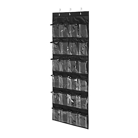 Honey-Can-Do Over-The-Door 24-Pocket Closet Organizer, 57"H x 21"W x 2 1/2"D, Black