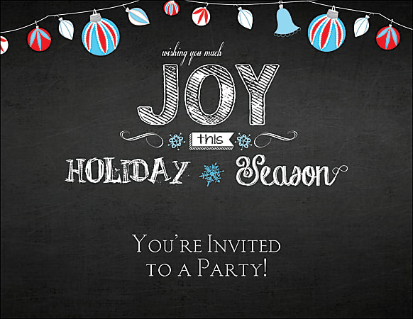 Custom Holiday Invitations, 5 1/2" x 4 1/4", Bright White, Pack Of 10