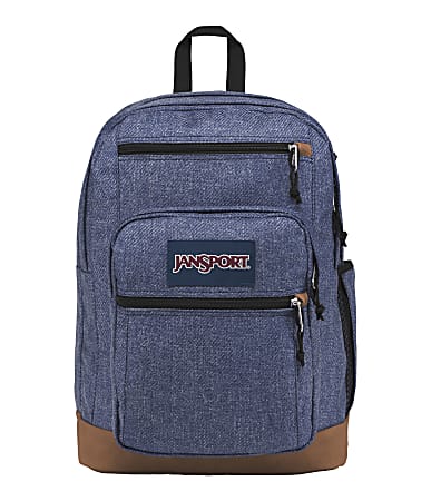 JanSport® Cool Student Laptop Backpack, Blue Heathered Twill