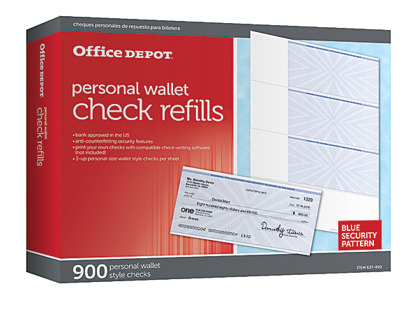 Office Depot® Brand Personal Check Refill Pack, 3-Part,