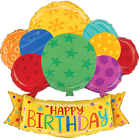 Amscan Birthday Foil Balloon, Irregular, 37", Birthday Balloons Banner