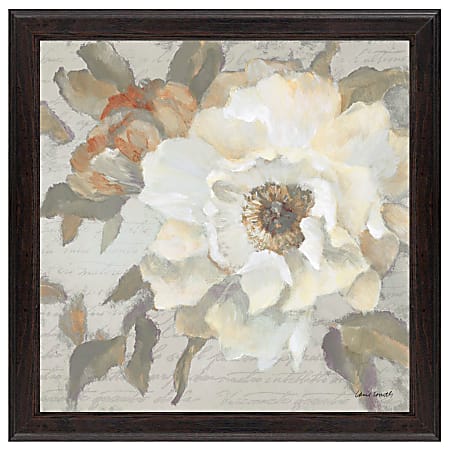 Timeless Frames® Supreme Espresso Botanical Art, 12” x 12”, Bloom Peony Letter I