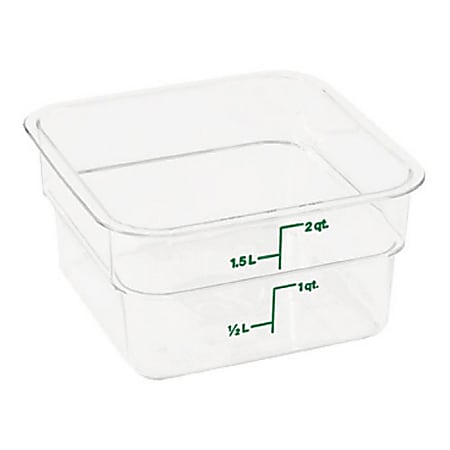 Cambro CamSquare Food Storage Container, 2 Qt, Clear