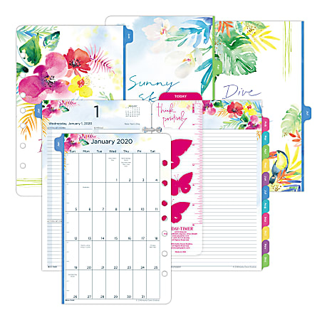 Day-Timer® Kathy Davis Daily Planner Refill, Desk-Size 4, 5-1/2" x 8-1/2", January To December 2020, 521122001