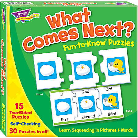 Trend What Comes Next Fun-to-know Puzzles - Theme/Subject: Fun, Learning - Skill Learning: Number, Sequencing, Word - 4 Year & Up - 45 Pieces