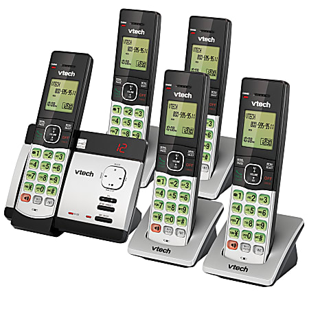 Vtech Cs5129 5 5 Handset Dect 6 0 Cordless Phone System With Digital Answering System 80 0200 00 Office Depot