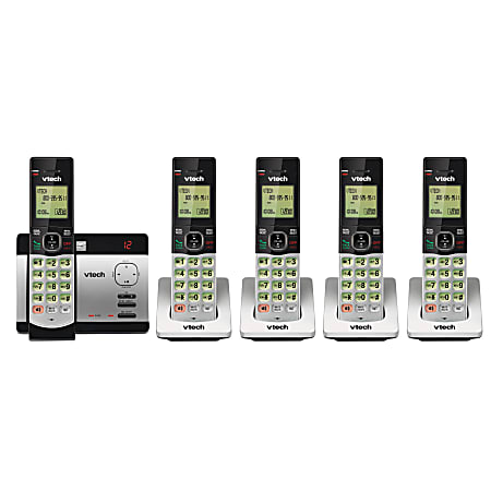 VTech® CS5129-5 5-Handset DECT 6.0 Cordless Phone System With Digital Answering System, 80-0200-00