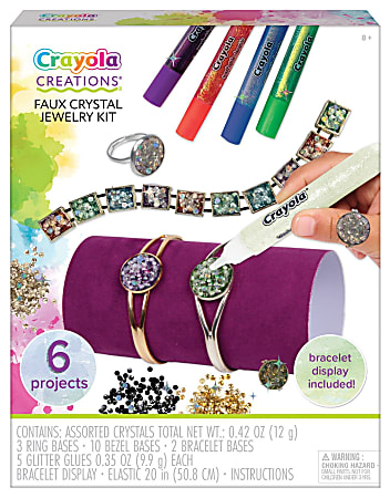 Fashion Angels Crayola Creations Faux Crystal Jewelry Design Kit, Assorted Colors