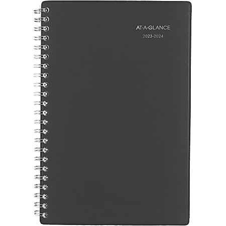 2023-2024 AT-A-GLANCE® DayMinder® Academic Weekly/Monthly Planner, 5" x 8", Charcoal, July 2023 to June 2024, AYC20045