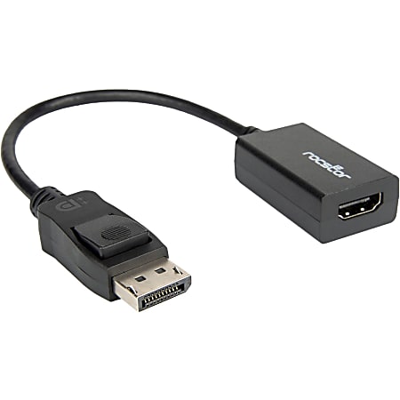 Rocstor DisplayPort (male) to HDMI (female) Adapter Converter - 1 Pack - 1 x 20-pin DisplayPort DisplayPort 1.1a Digital Audio/Video Male - 1 x 19-pin HDMI Digital Audio/Video Female - 1920 x 1200 Supported - Black