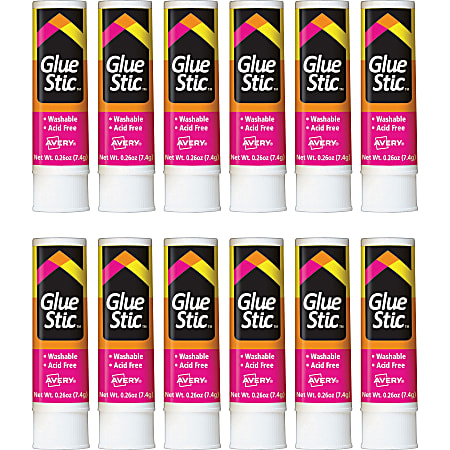 Avery Permanent Glue Stic - 0.26 fl oz - 12 / Box - White Avery Permanent Glue Stic - 0.26 fl oz - 12 / Box - White