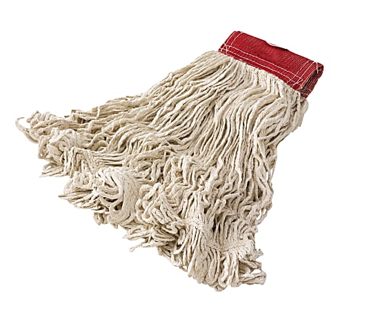 Rubbermaid® Wet Mop Head, Super Stitch®, Cotton, White, Case Of 6