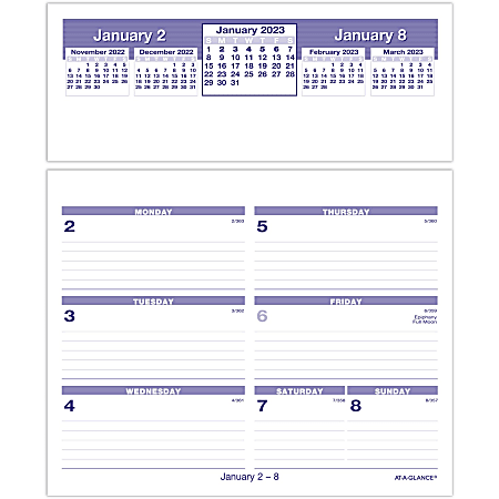 AT-A-GLANCE Flip-A-Week 2023 RY Weekly Refill, Small, 6" x 7"