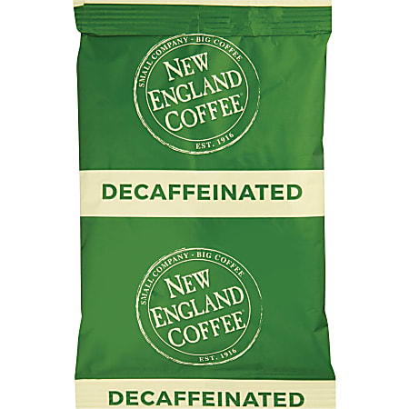 New England Coffee Single-Serve Coffee Packets, Decaffeinated, Breakfast Blend, Carton Of 24