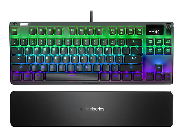 SteelSeries Apex 7 TKL - Keyboard - with display - backlit - USB - QWERTY - key switch: red