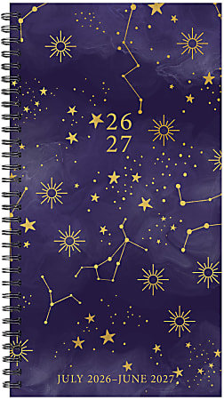 Willow Creek Press Academic Weekly/Monthly Spiral Planner, 3-1/2" x 6-1/2", Starry Intentions, July 2026 - June 2027, Total Qty 1