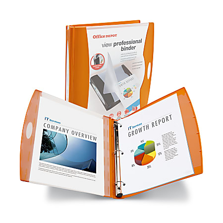Office Depot® Brand View Professional Binder, 1 1/2" Rings, Orange