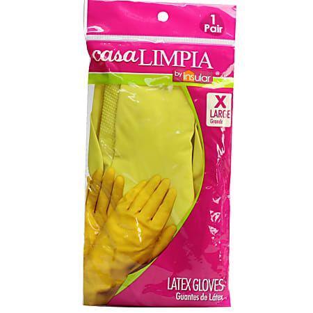 Casa Limpia Cleaning Gloves, Large, Yellow, Total Qty 2