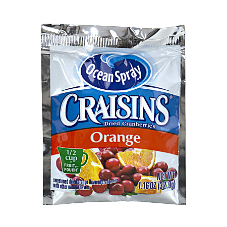 OCEAN SPRAY Craisins Orange Flavored Dried Cranberries, 1.16 oz, 200 Count