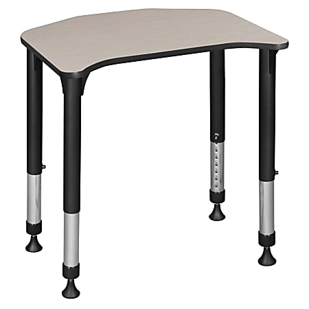 Regency Ferris 26"W Height Adjustable Student Activity Desk, Maple/Black