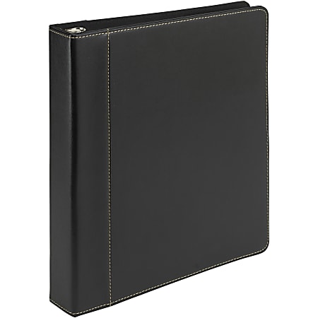 Samsill Contrast Stitch Bonded Leather Ring Binder, 1"