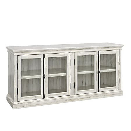 Sauder® Barrister Lane Entertainment Credenza For 80" TVs, 32-1/2"H x 70-1/8"W x 19-1/8"D, White Plank