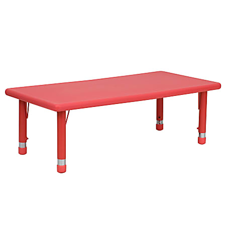 Flash Furniture Rectangular Activity Table, 23-3/4"H x 24"W x 48"D, Red
