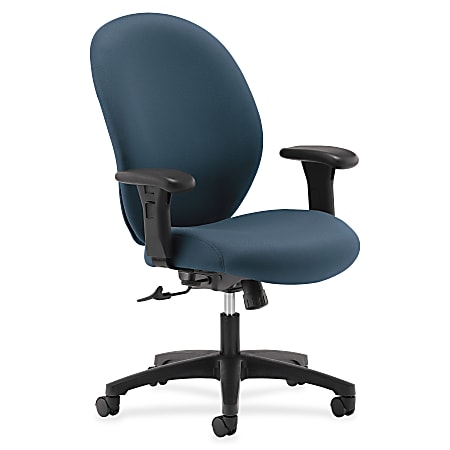 HON Executive High-Back Chairs w/ Seat Glide - Cerulean Seat - Black Frame - 5-star Base - 19" Seat Width x 20" Seat Depth - 40" Width x 27" Depth x 43.8" Height