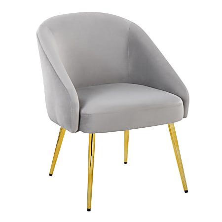 LumiSource Shiraz Contemporary Glam Chair, Silver/Gold