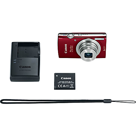 Canon PowerShot 180 20 Megapixel Compact Camera - Red - 1/2.3" Sensor - Autofocus - 2.7"LCD - 8x Optical Zoom - 4x Digital Zoom - Optical (IS) - 5152 x 3864 Image - 1280 x 720 Video - HD Movie Mode - Wireless LAN