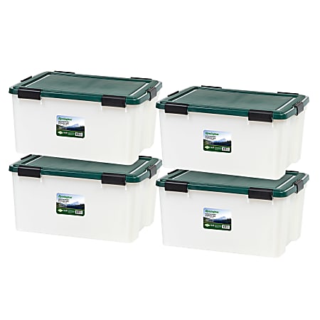 IRIS Remington Weathertight Heavy-Duty Storage Totes, 62.5-Quart, Clear, Total Qty 4