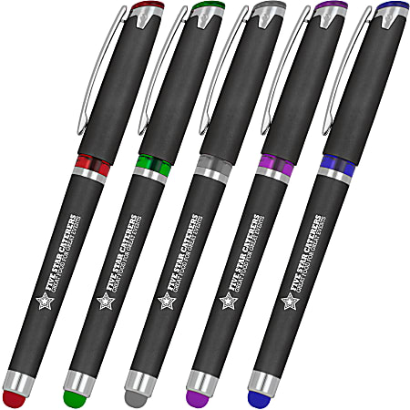 Customized Promotional Compass Stylus Gel Glide Softex Pen Black or ...