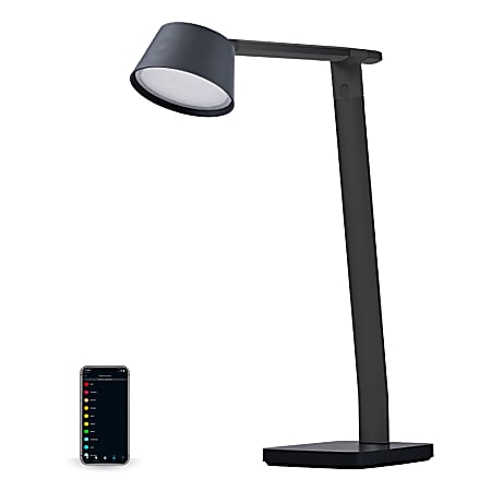 Black+Decker Verve Designer Series Smart LED Desk Lamp With Wireless Charging, 17-3/8"H, Black
