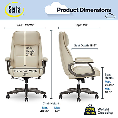 Serta SmartLayers Mosby Ergonomic Vegan Leather High Back