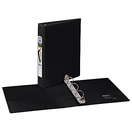 Avery® Durable View 3-Ring Binder, 1" Round Rings, Black