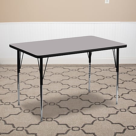 Flash Furniture Rectangular Activity Table, 30"W x 72"D, Gray/Chrome