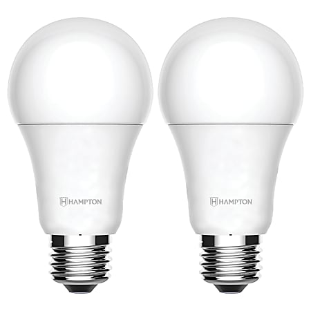 Array By Hampton A19 800-Lumen Smart Wi-Fi Adjustable LED Bulbs, 60-Watt, White, Pack Of 2 Bulbs
