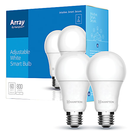 Array By Hampton A19 800 Lumen Smart Wi Fi Adjustable LED Bulbs 60 Watt ...