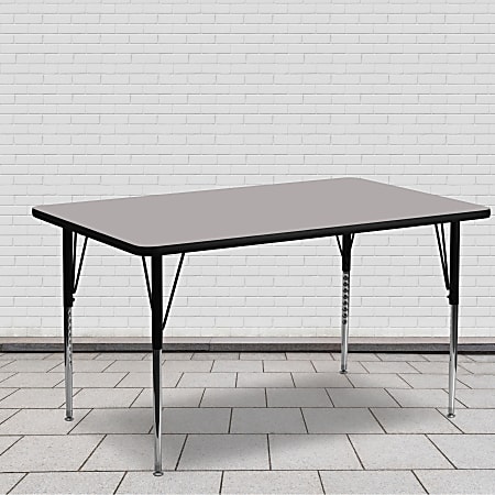 Flash Furniture Rectangular Activity Table, 24"W x 60"D, Gray/Chrome