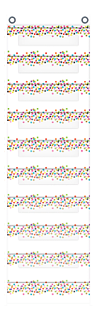 Teacher Created Resources 10-Pocket File Storage Pocket Chart, 58"H x 14"W x 14"D, Confetti/White