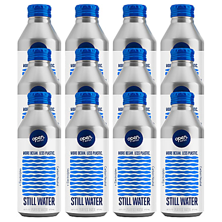 Open Water Still Bottled Water With Electrolytes, 16 Oz, Case Of 12