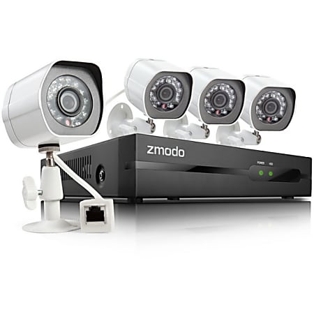 Zmodo 4 Channel 720P NVR system with 4 HD IP Cameras & 2TB HDD