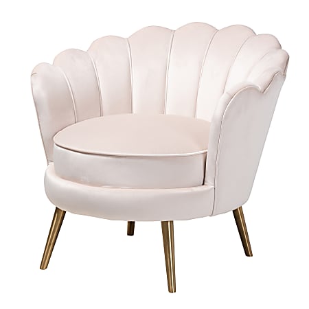Baxton Studio 8862 Seashell Accent Chair, Light Beige