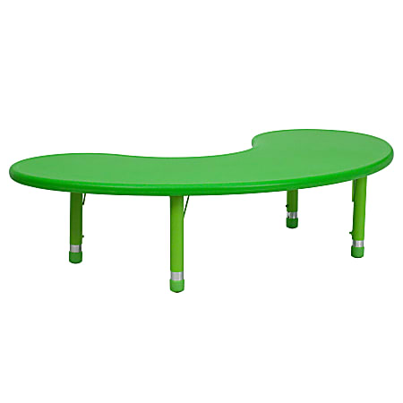 Flash Furniture Half-Moon Adjustable Activity Table, 23-3/4" x 35", Green