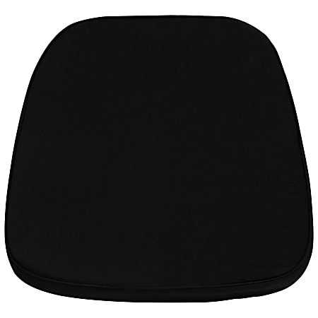 Flash Furniture Soft Fabric Seat Cushion for Wood or Resin Chiavari Chairs, Black, 1.75" Thick Padded Foam with Hook & Loop Straps