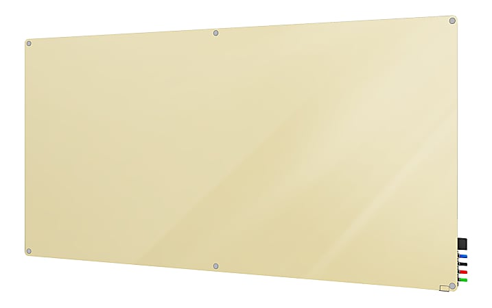 Ghent Harmony Magnetic Glass Unframed Dry-Erase Whiteboard, 48" x 72", Beige
