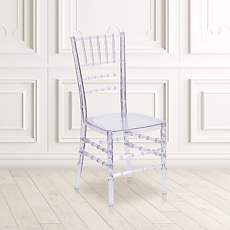 Flash Furniture Elegance Stacking Chiavari Chair, Plastic, Ice Crystal